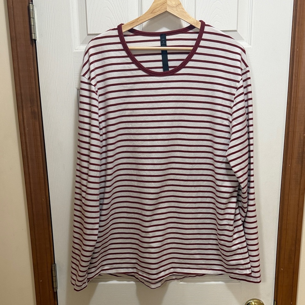 Lululemon Athletica Maroon and White Striped Top